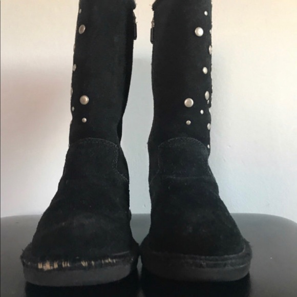 Uggs shearling and suede With Zipper And Studs Girls Size 10 - Picture 4 of 5